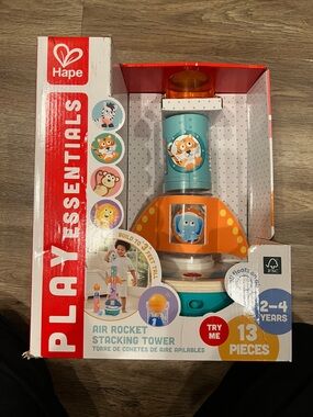 Hape Air Rocket Stacking Tower - Orange & Teal
